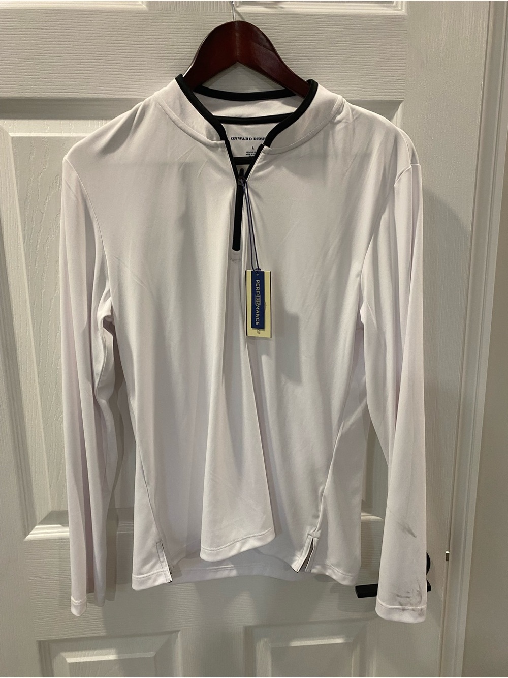 NWT Onward Reserve Men's White Long-Sleeve Quater-Zip - Large
